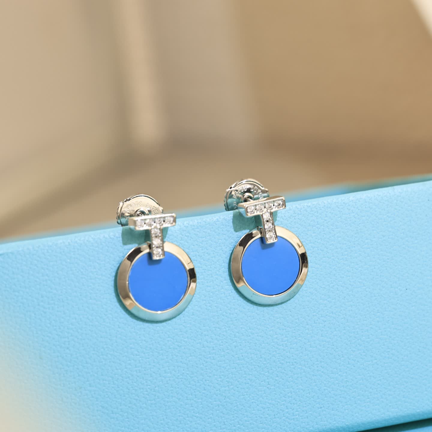 Tiffany & Co. Blue Enamel Earrings